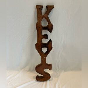 Vintage Wooden Keys Hanging